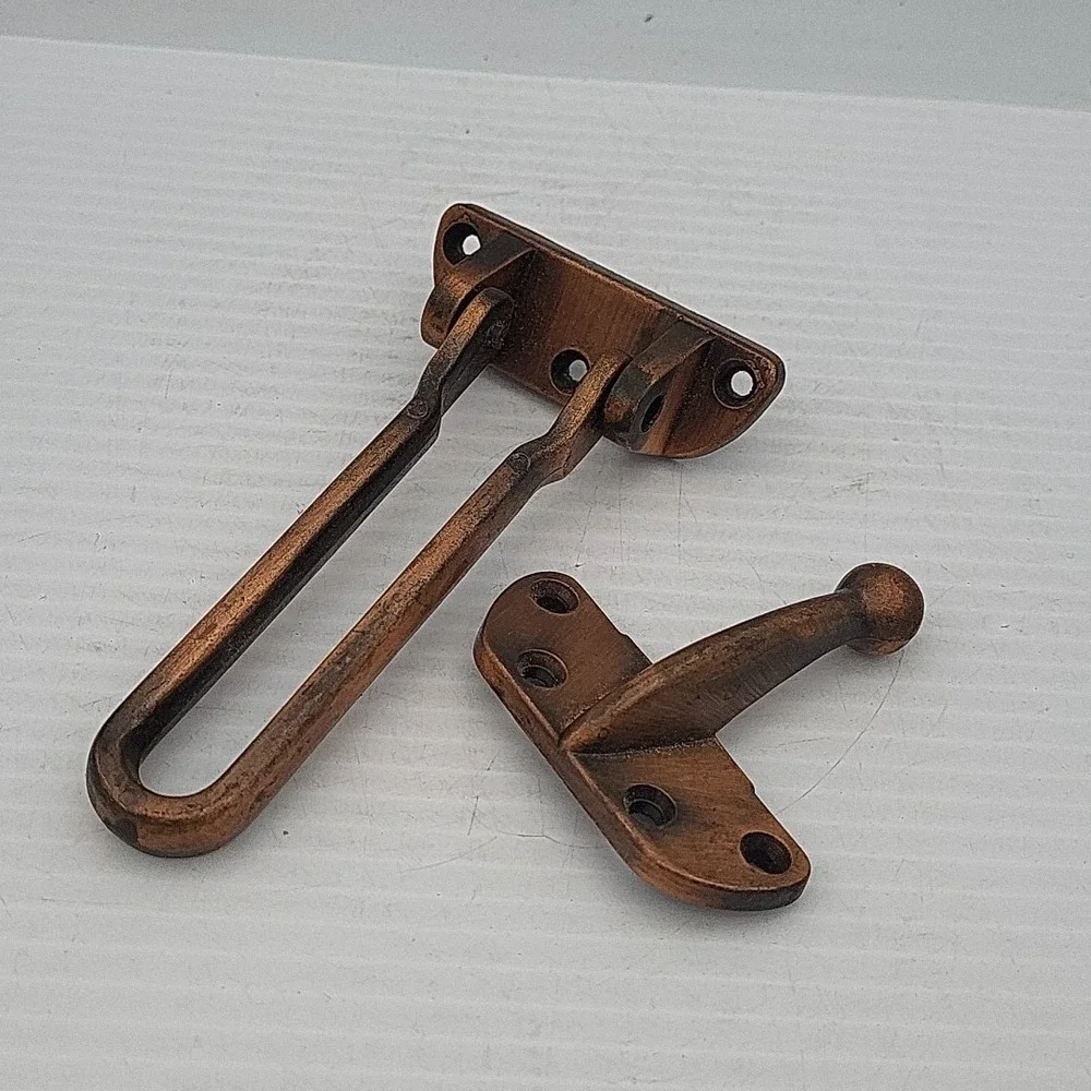 Security Door Latch Swing Bar Lock Clasp Copper‎ Finish